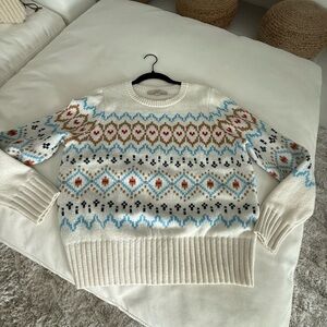 LOFT Fair Isles beautiful Patterned Sweater like new sz L P